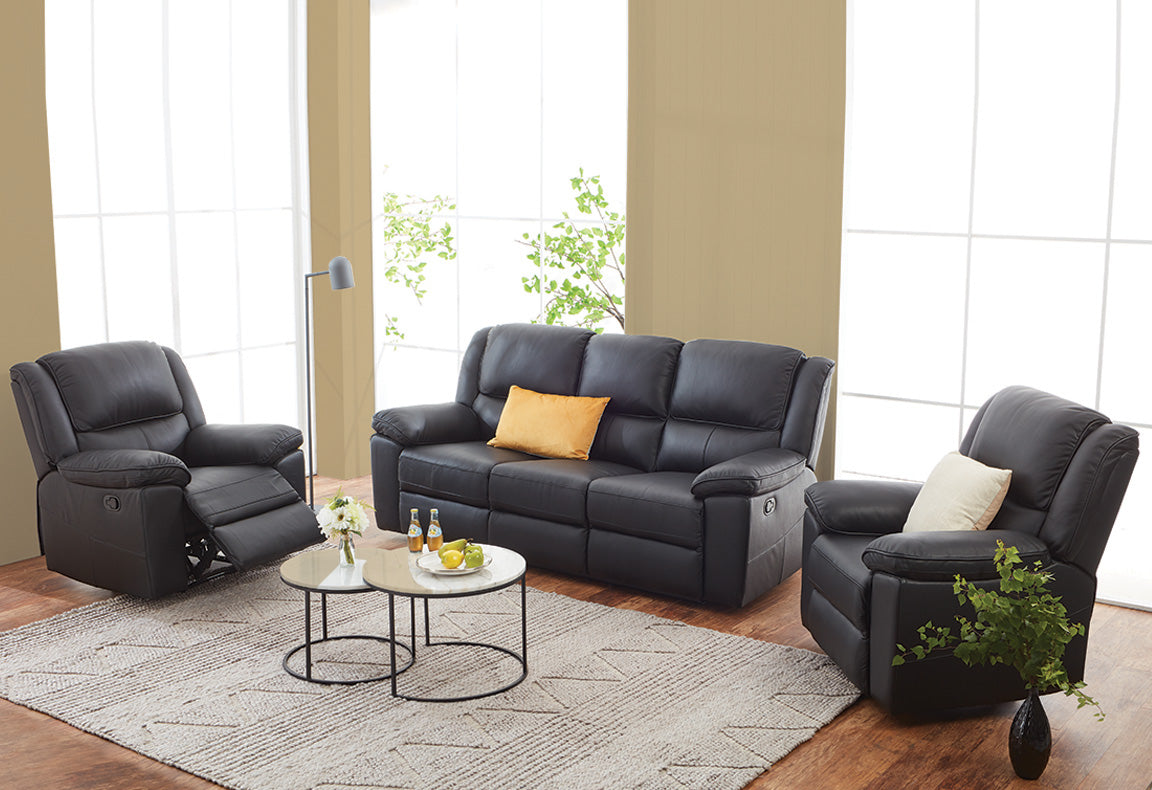 Ibis 3 Piece Recliner Suite – Leather Lounges from BJs Furniture Horsham