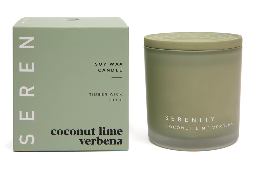 Serenity Coloured Core Candle Coconut Lime Verbena – Home Fragrance from BJs Furniture Horsham