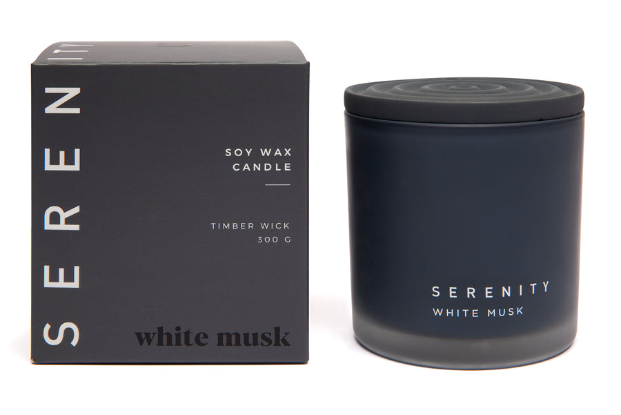 Serenity Coloured Core Candle White Musk – Home Fragrance from BJs Furniture Horsham