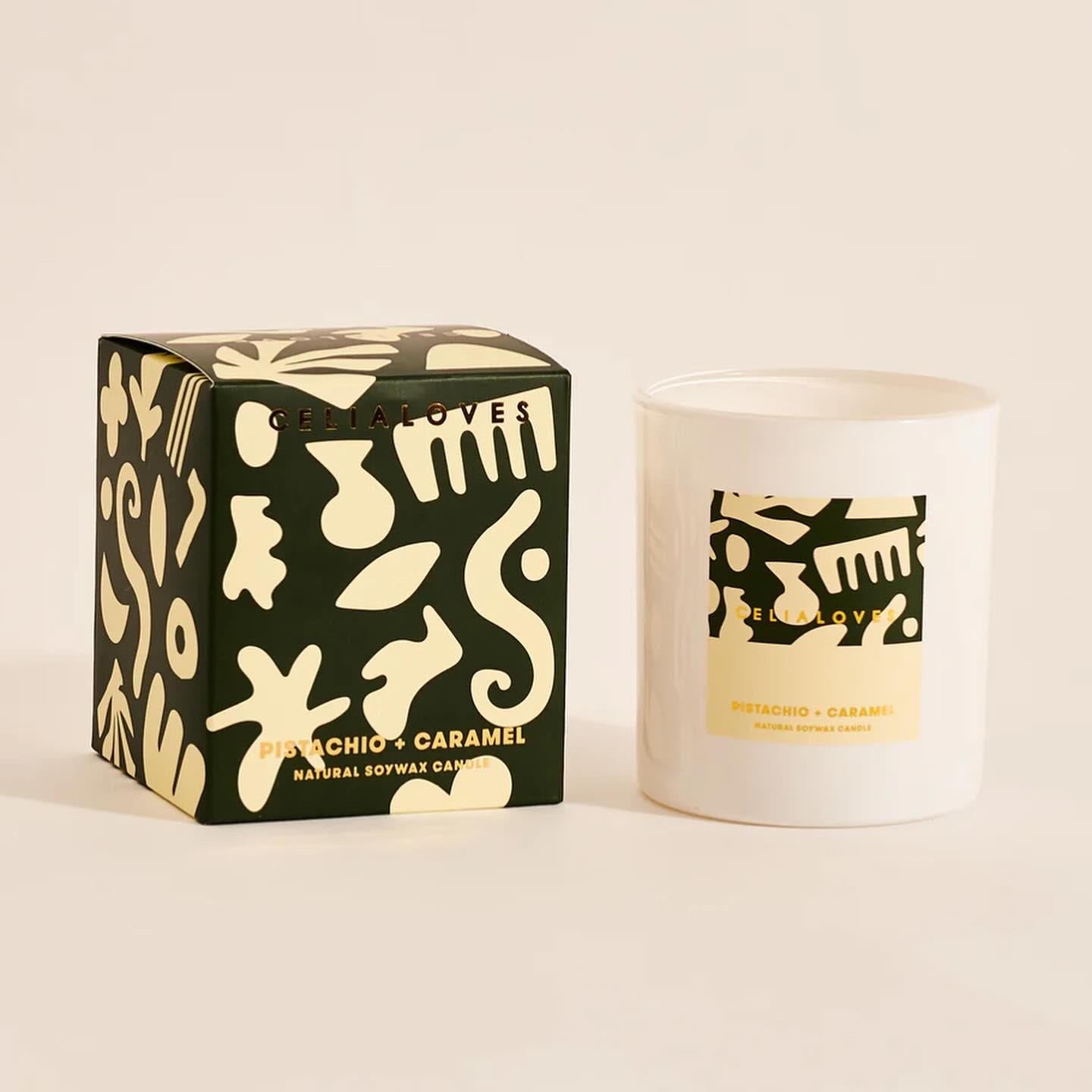 Celia Loves Pistachio & Caramel Candle