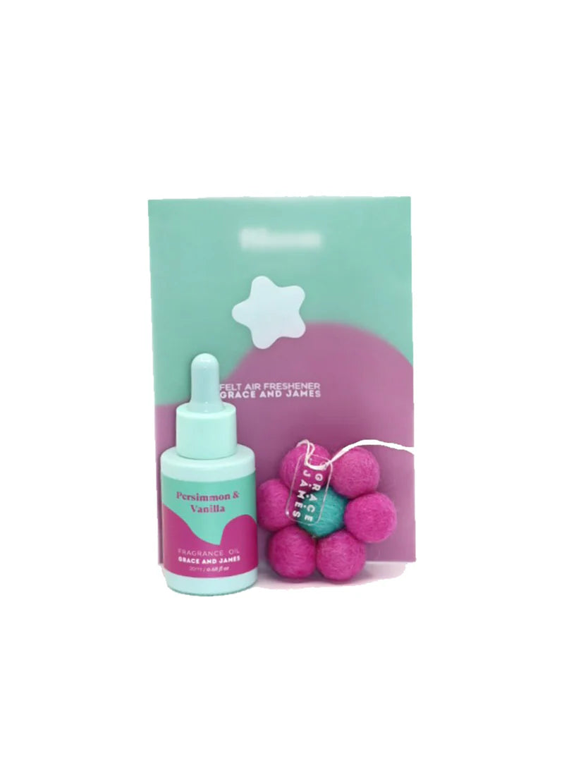 Grace and James Felt Air Freshener Persimmon & Vanilla Bloom