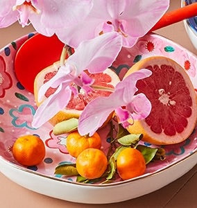 Carla Dinnage Foxy Flower Pink Salad Bowl