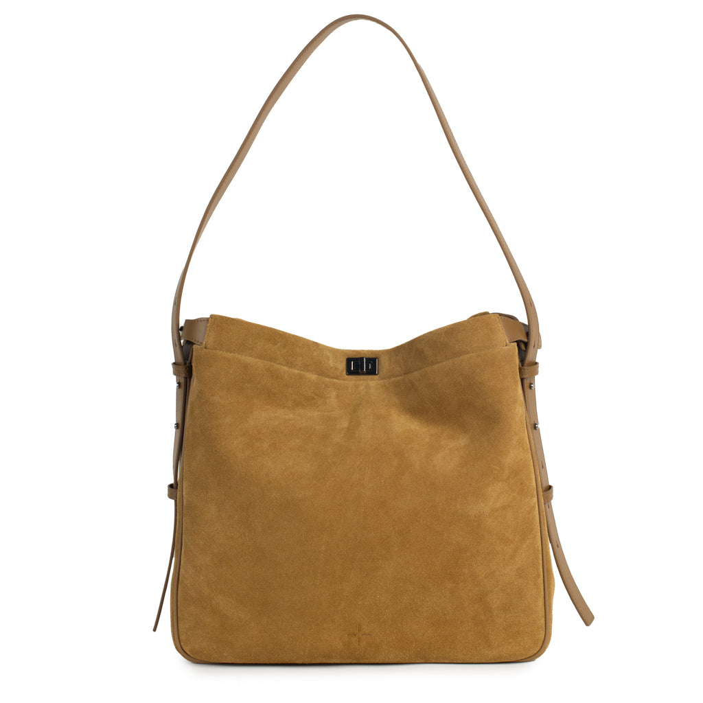 Dusky Robin Estelle Tote Bag Camel Suede