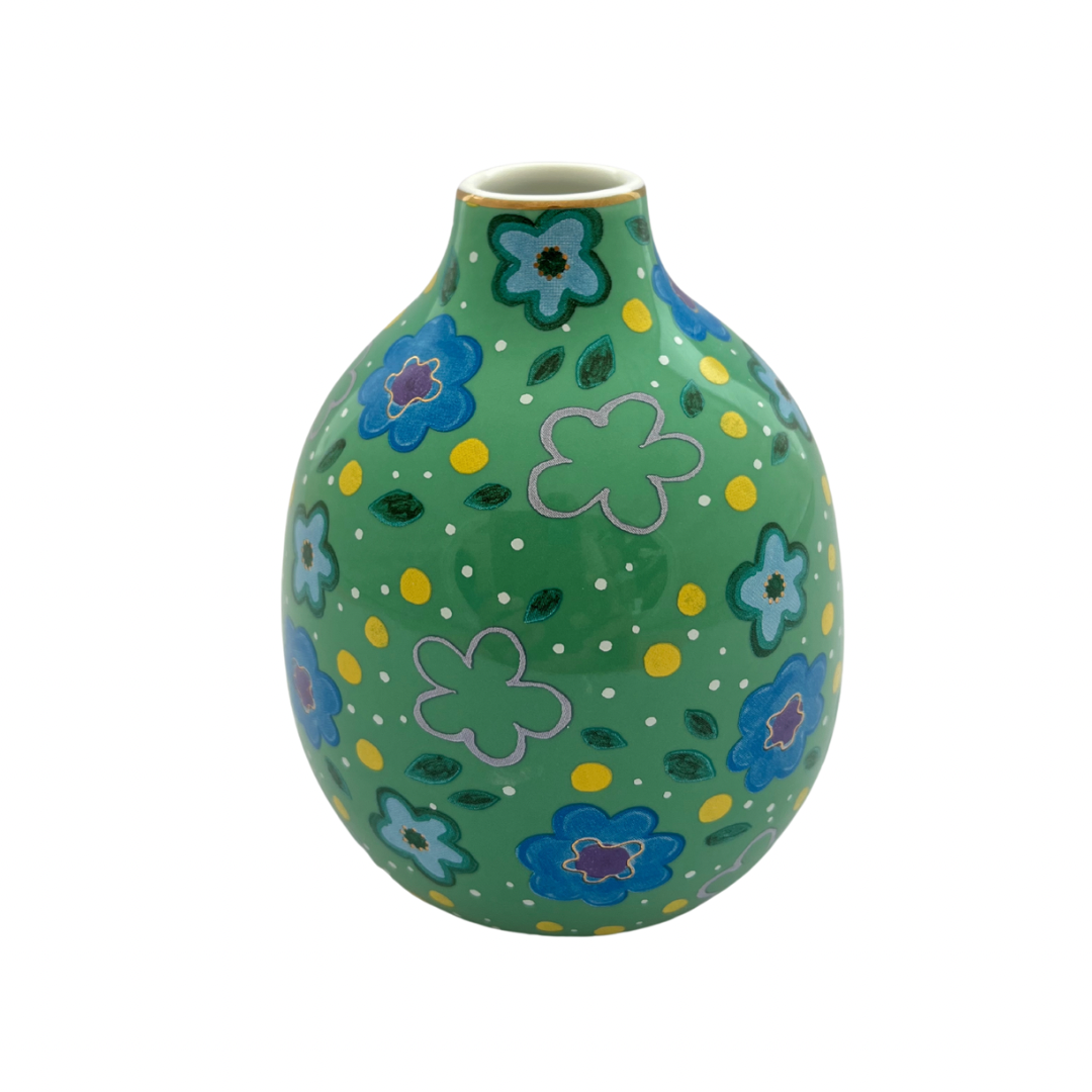 Carla Dinnage Foxy Flower Green Mini Vase