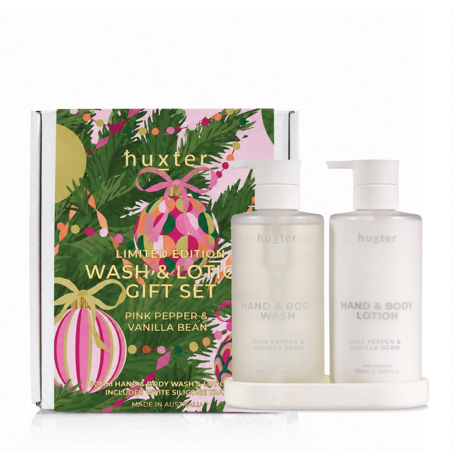 Huxter Christmas Wash & Lotion Gift Set w/ Tray