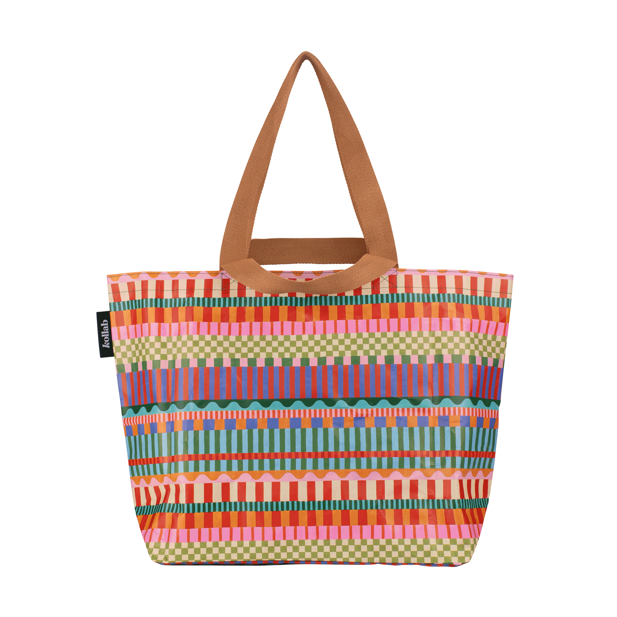 Kollab Classic Shopper Tote Blocks and Stripe