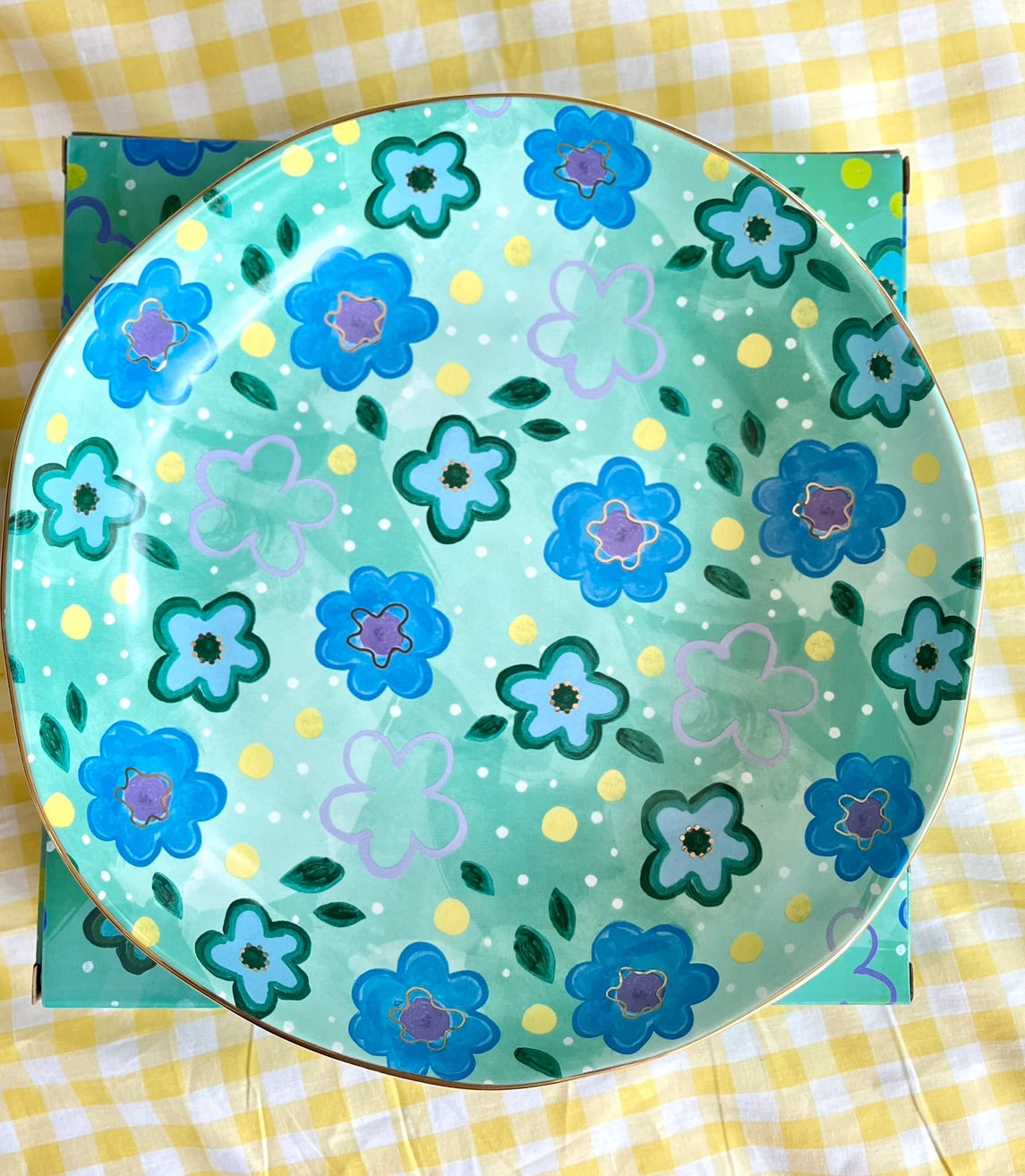 Carla Dinnage Foxy Flower Green Salad Bowl