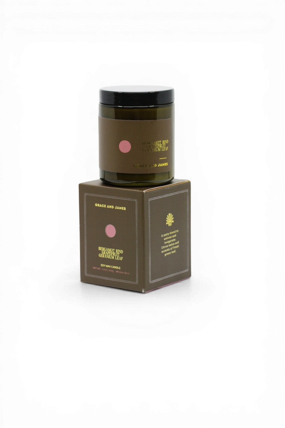 Grace and James Candle Bergamot Rind, Grapefruit & Geranium