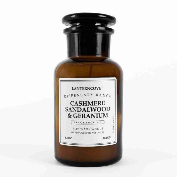 Dispensary Candle Small Cashmere Sandalwood & Geranium