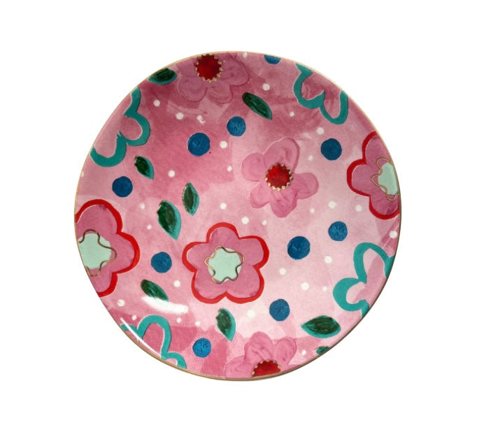 Carla Dinnage Foxy Flower Pink Trinket Bowl