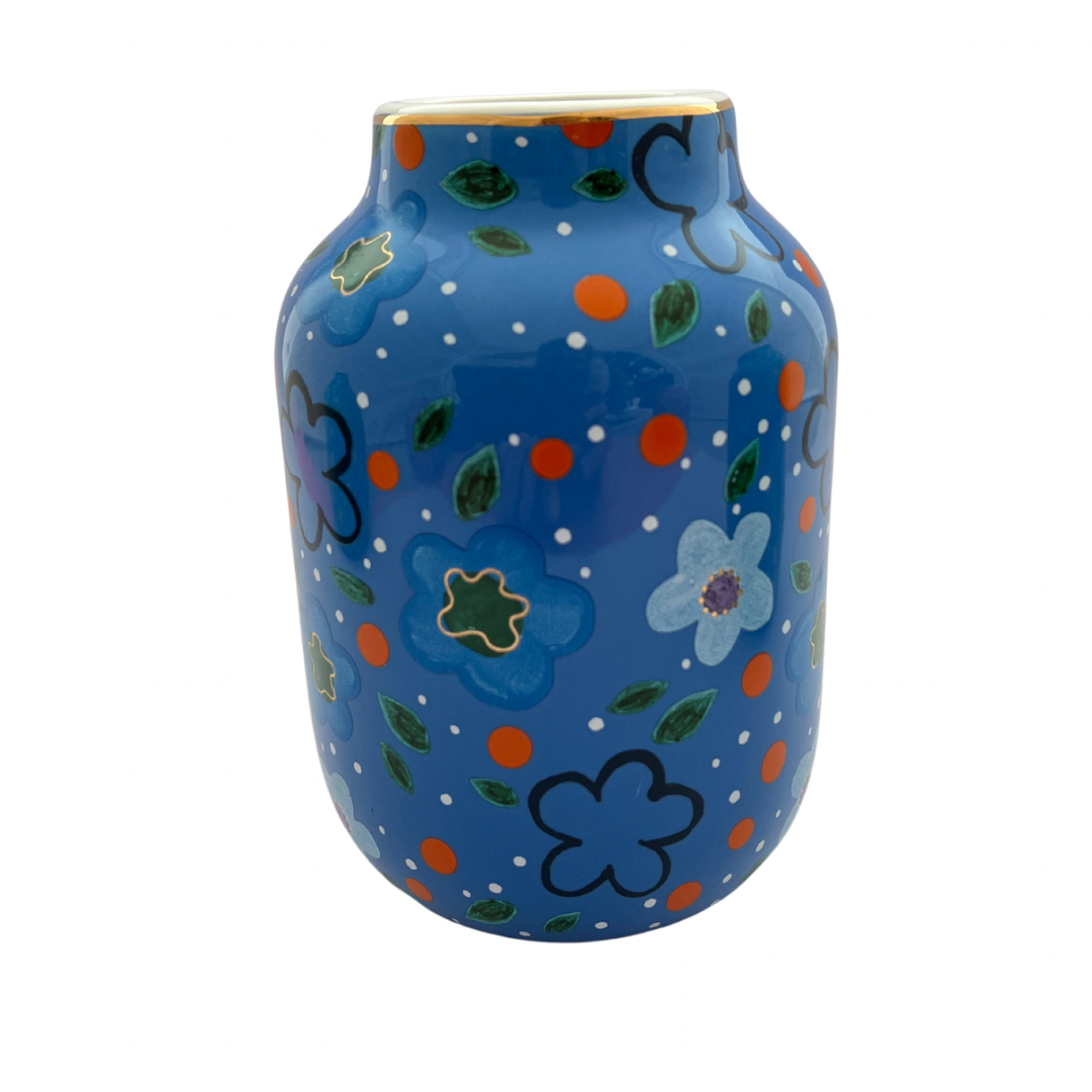 Carla Dinnage Foxy Flower Large Blue Vase