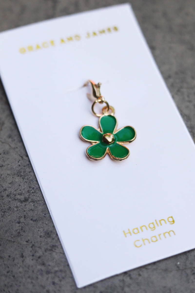 Grace and James Hanging Charm - Green Flower