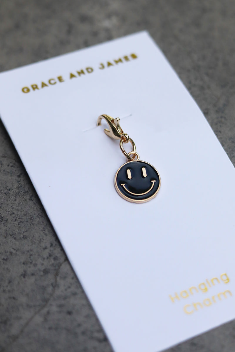 Grace and James Hanging Charm - Smiley Black