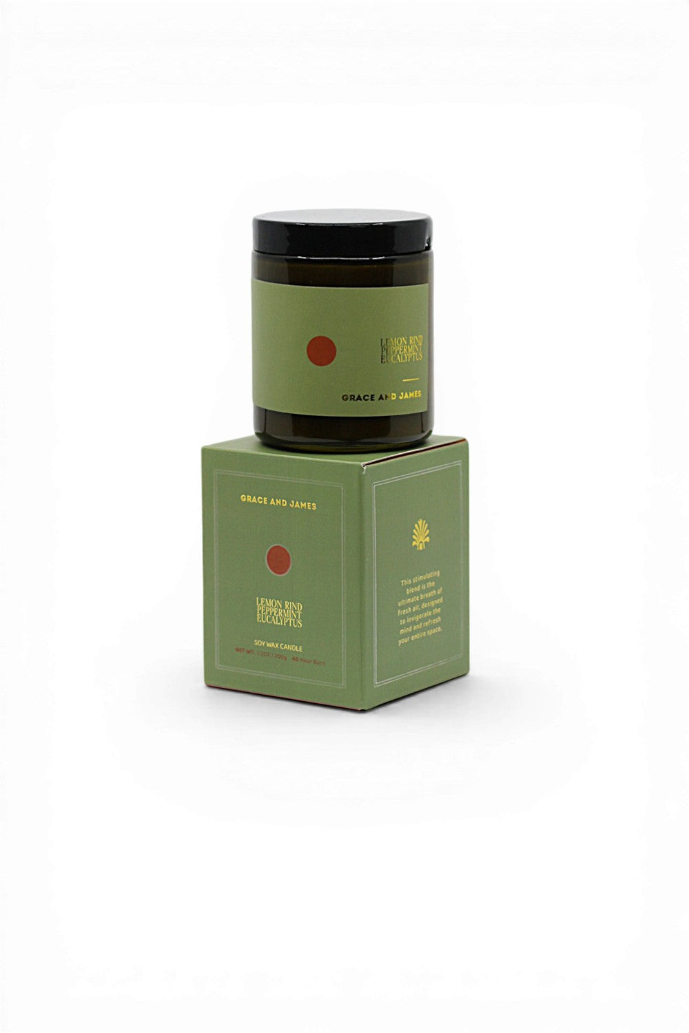 Grace and James Candle Lemon Rind, Peppermint & Eucalyptus