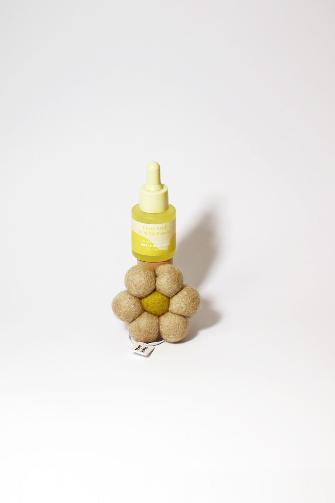 Grace and James Felt Air Freshener Lime Leaf & Wild Fresia Bloom