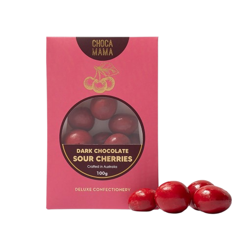 Chocamama Dark Chocolate Sour Cherries 100g