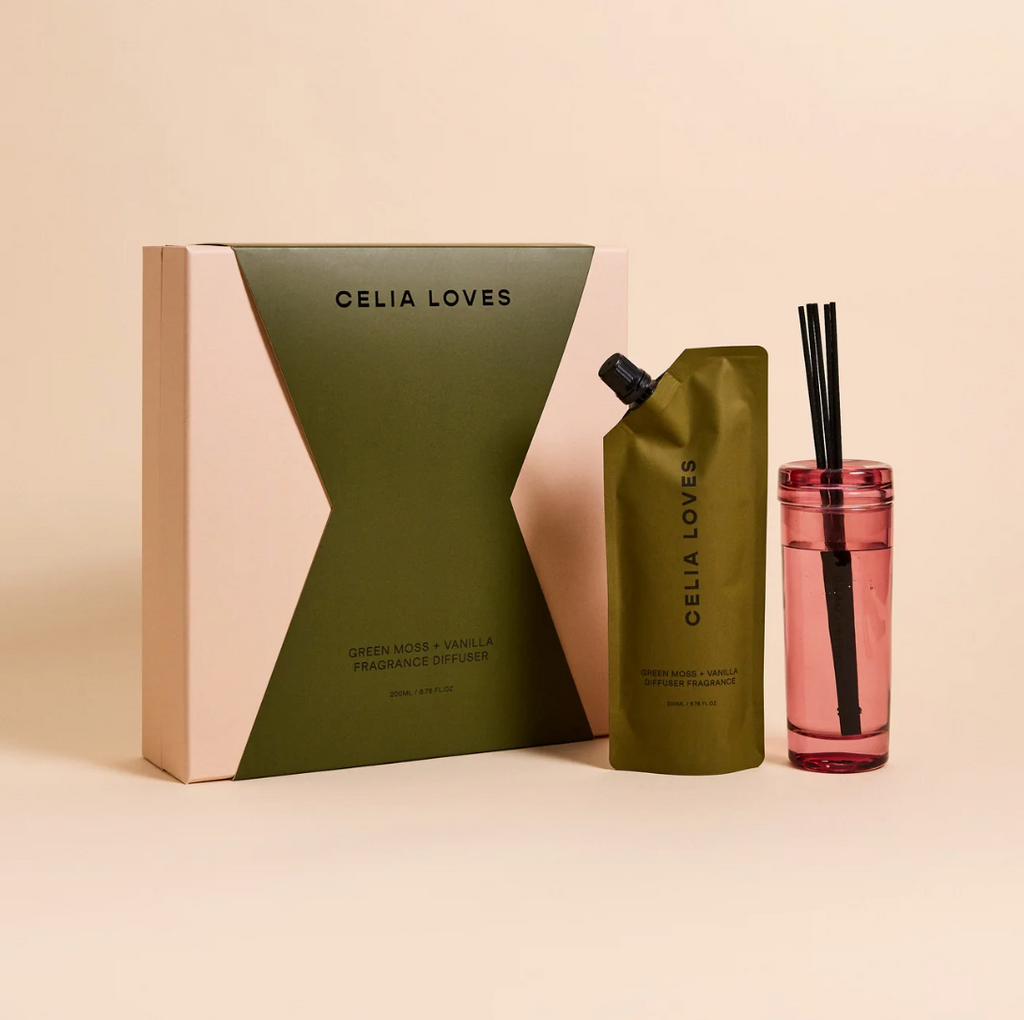 Celia Loves Diffuser Set - Green Moss + Vanilla