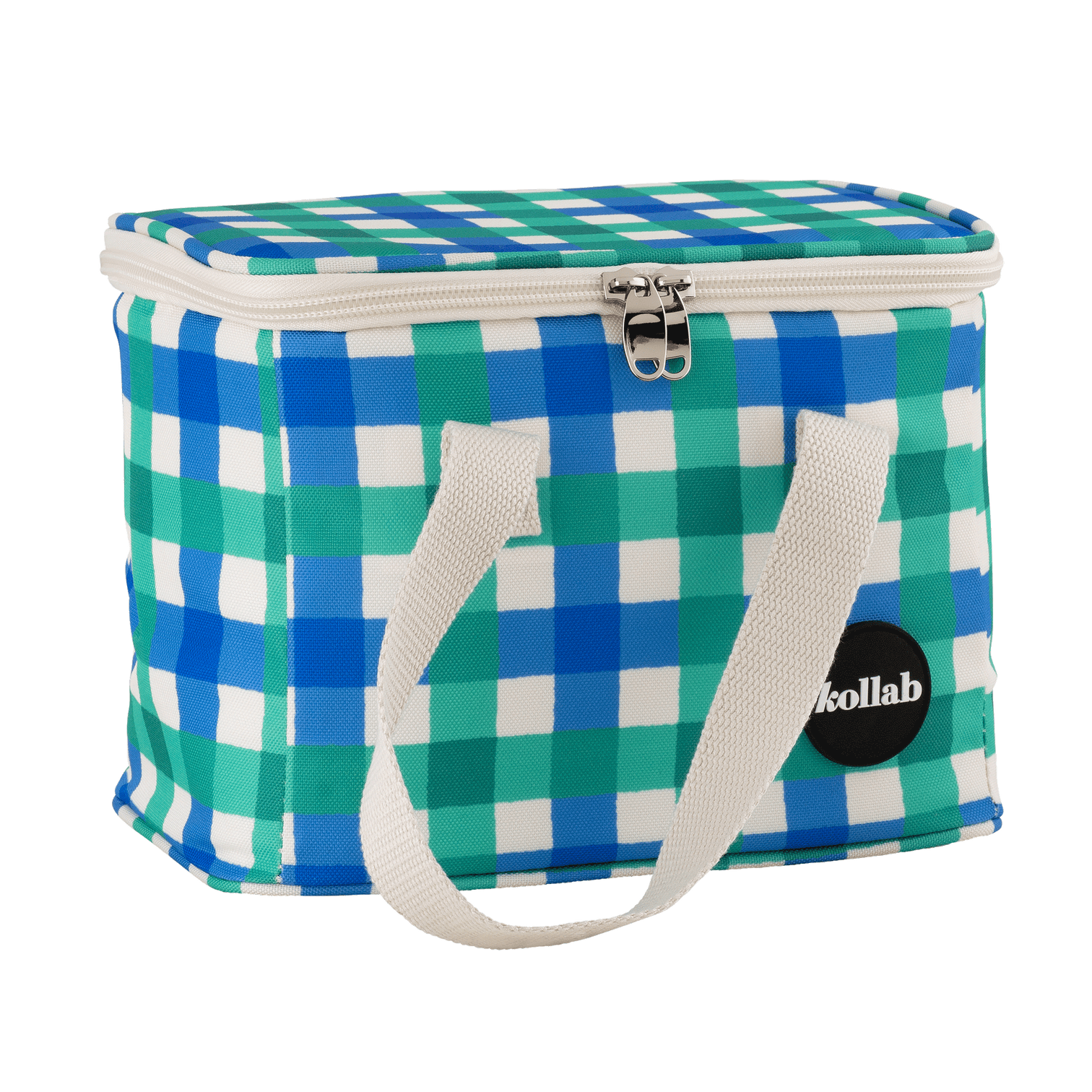Kollab Holiday Lunch Box Green Blue Check