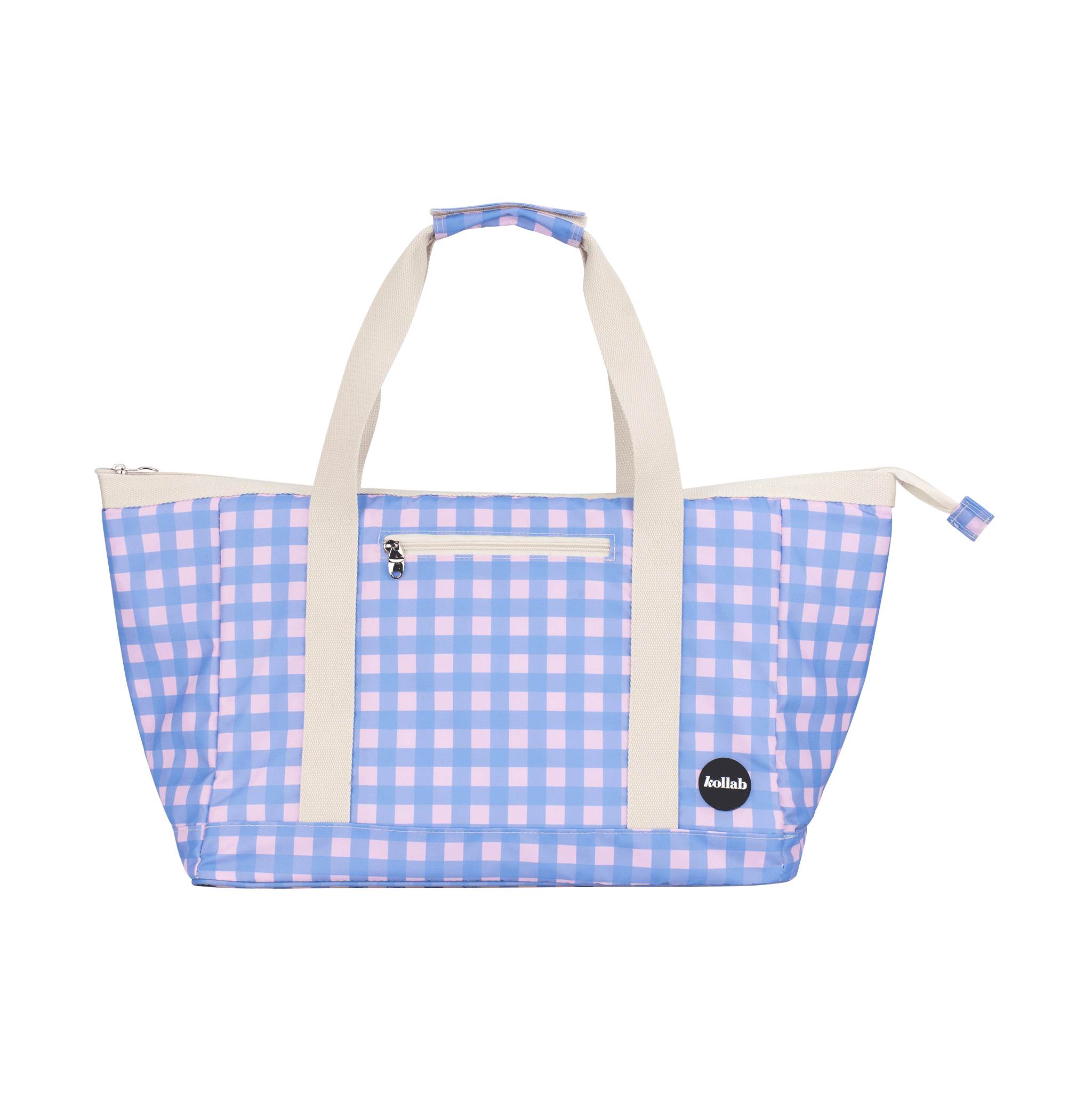 Kollab Holiday Tote Bag Skyberry Gingham