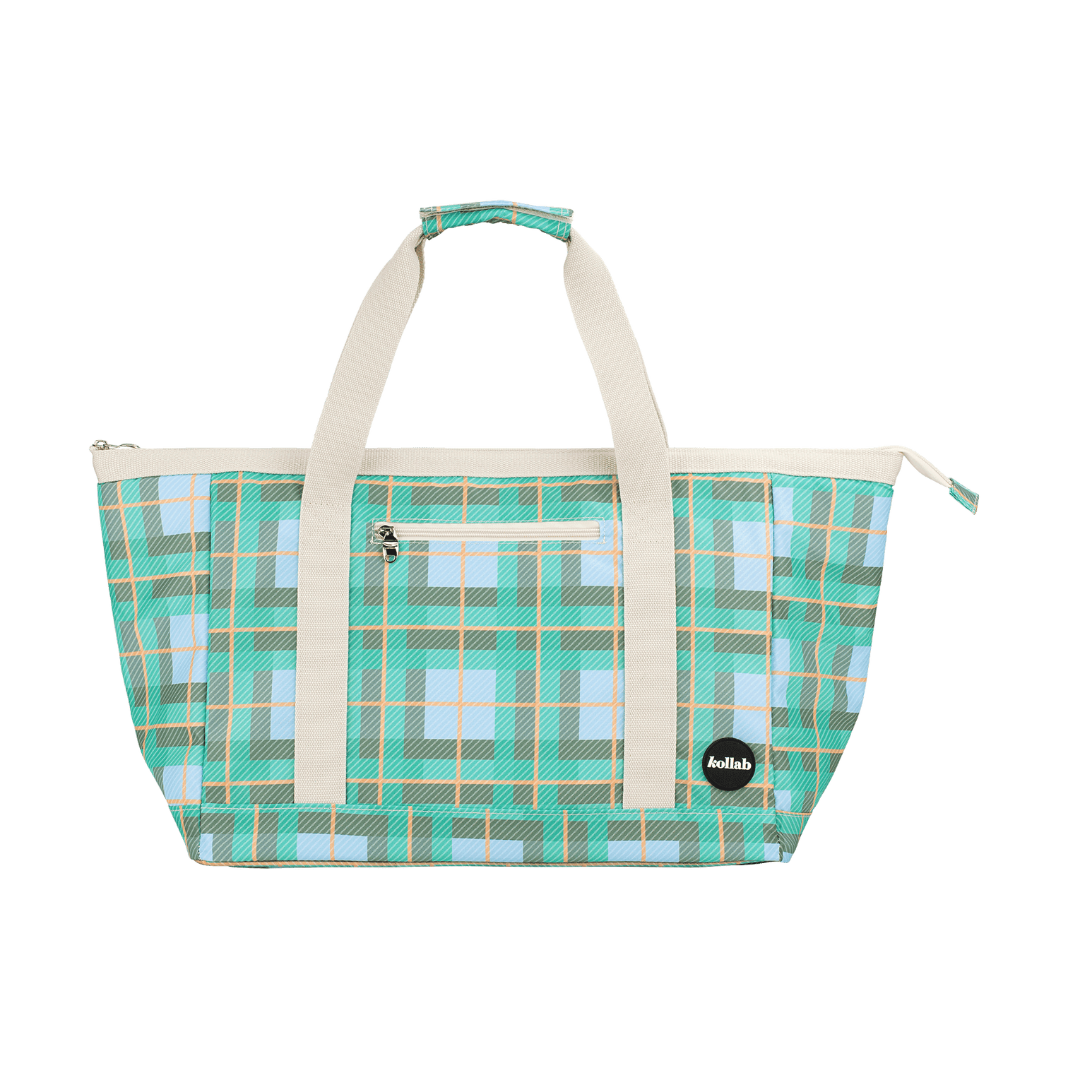 Kollab Holiday Tote Bag Ocean Check